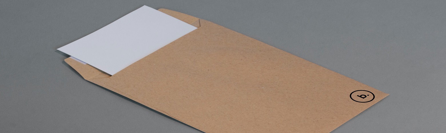 Brown envelope with white paper inserted into it