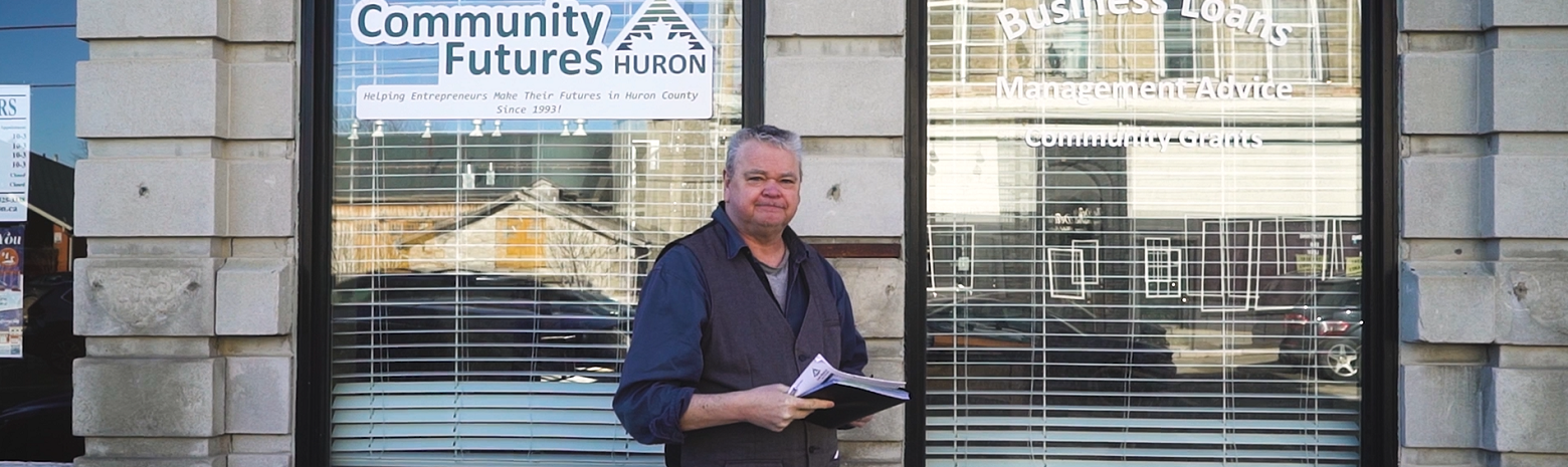 A picture of Paul Nichol standing outside of Community Futures Huron.