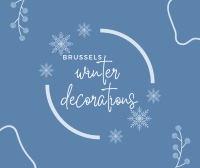 A winter scene that says "Brussels Winter Decorations".