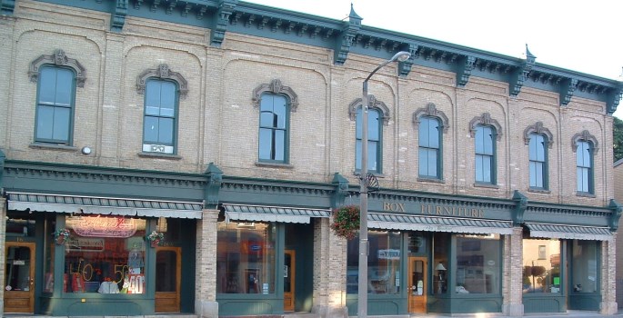 Historic storefronts along Seafoth Main Street