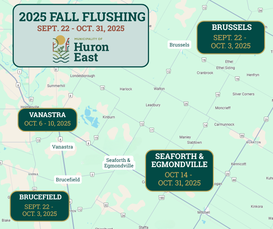 Map of areas and dates of fall flushing