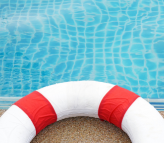 Lifebuoy in pool