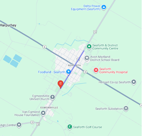 Map of road closure for Seaforth Fall Fair parade