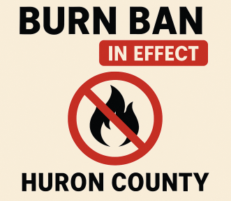 A picture of a symbol stating no campfires for the burn ban in effect