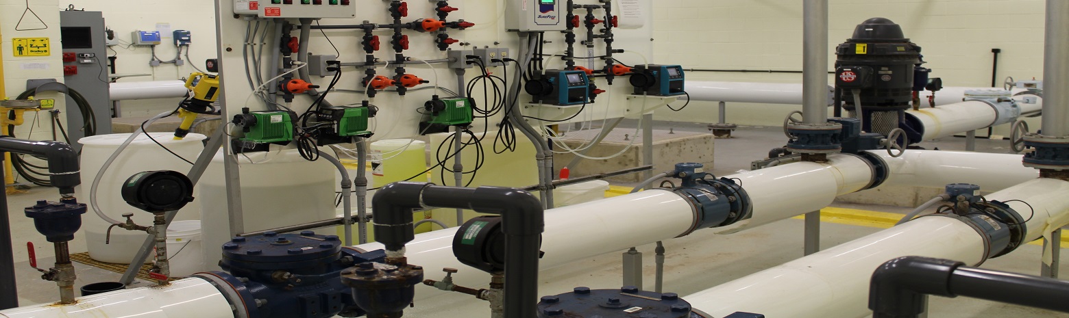 Water treatment plant indoor piping 