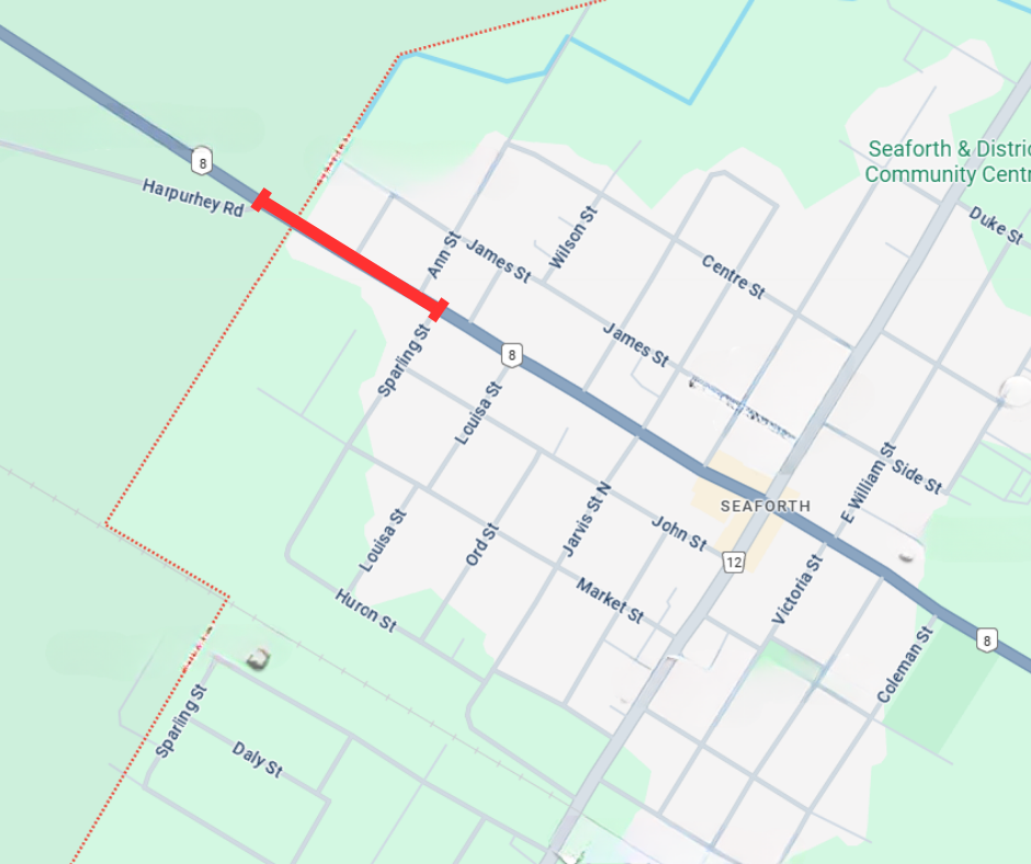 Map of road closure