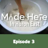 [A photo of a person's hand scooping some flour out of a bin captured from Episode 3 of the Made Here in Huron East video series.]